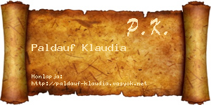 Paldauf Klaudia névjegykártya